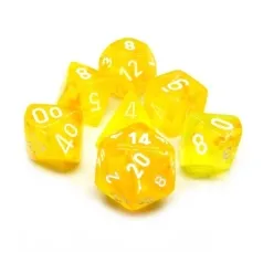 lab dice borealist canary/white - set di 7 dadi poliedrici