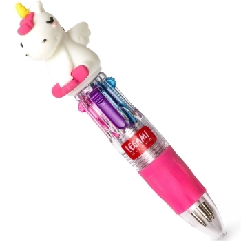 mini penna a sfera 4 colori - unicorno