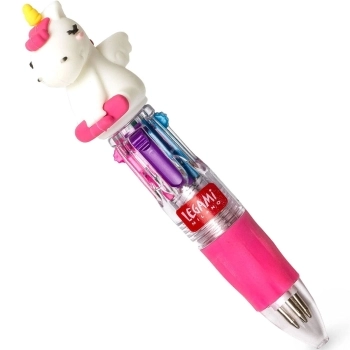 mini penna a sfera 4 colori - mini magic rainbow - unicorno