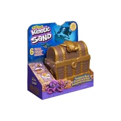 kinetic sand - caccia al tesoro - scrigno con sabbia 454g e accessori