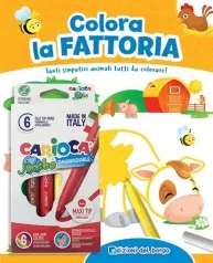 colora la fattoria. tanti simpatici animali tutti da colorare! ediz. a colori. con 6 pennarelli