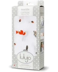 copertina swaddle 120 x 120 cm, amici del bosco - 100% mussola di cotone