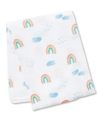 copertina swaddle 120 x 120 cm, rainbow sky - 100% mussola di cotone