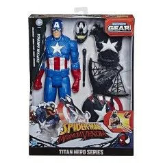 spiderman maximum venom - captain america - marvel personaggio titan hero 30cm