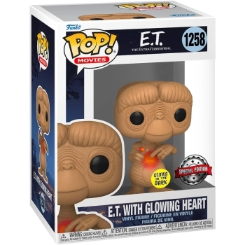 e.t. the extra-terrestrial - e.t. with glowing heart 9cm - funko pop 1258