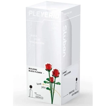 rose rosse con vaso - 254 pezzi