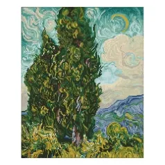 cypresses - van gogh - diamond dotz intermediate dd12.074 52x52cm