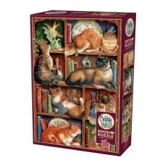 feline bookcase - puzzle 2000 pezzi