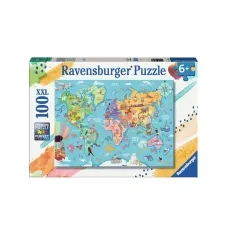 mappa del mondo - puzzle 100 pezzi xxl