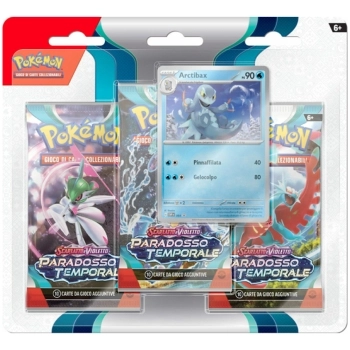 pokemon gcc - scarlatto e violetto paradosso temporale - arctibax - blister 3 bustine + 1 card (ita)