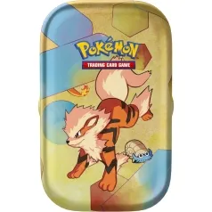 pokemon gcc - scarlatto e violetto 151 - meowth e hitmonchan - 1 mini tin da collezione (ita)