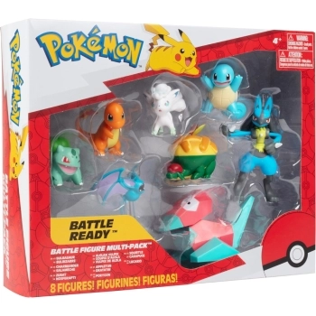 pokemon - battle figure multi-pack - bulbasaur / charmander / zubat / vulpix / appletun / porygon / squirtle / lucario