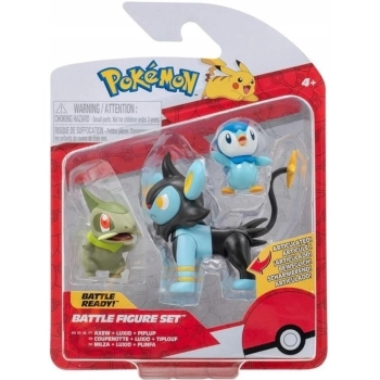 pokemon - battle figure set - axew / luxio / piplup