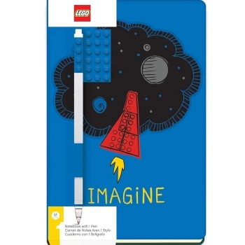 notebook imagine mattoncino blu 4x6 piu penna gel blu