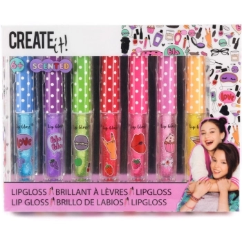 create it! lip gloss 7 pezzi fruit