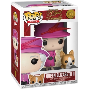 the royal family - la regina elisabetta ii con corgi 9cm - funko pop 01