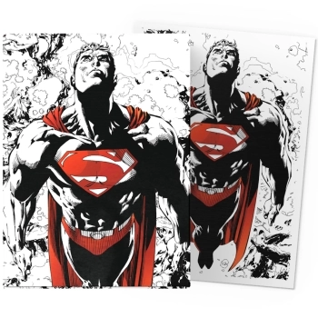 dragon shield standard sleeves - superman core red-white variant dual matte (100 bustine protettive)
