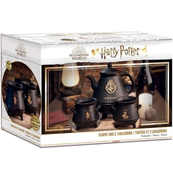 harry potter - teiera e tazze - set calderoni di hogwarts