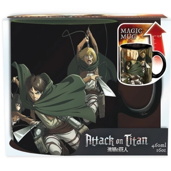 attack on titan - tazza heat change 460ml - titan eren s3