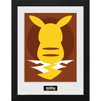 pokemon - framed print - pikachu silhouette 25 (30x40cm)