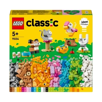 LEGO Classic 11013 Mattoncini Trasparenti Creativi, con Animali