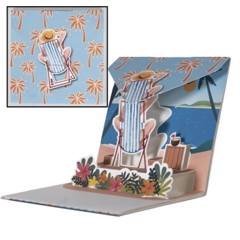 biglietto di auguri - relax in spiaggia - origami