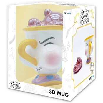 disney: la bella e la bestia - tazza 3d - chicco con bolle