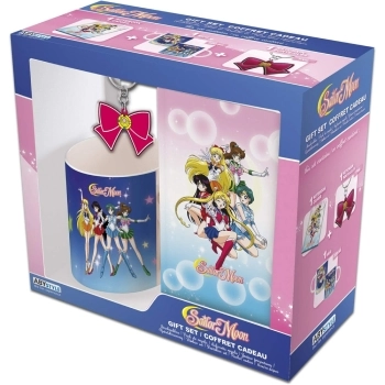 sailor moon - confezione regalo - tazza, portachiavi, notebook