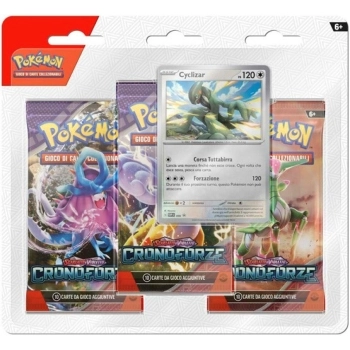pokemon scarlatto e violetto cronoforze - cyclizar - blister 3 bustine + 1 card (ita)