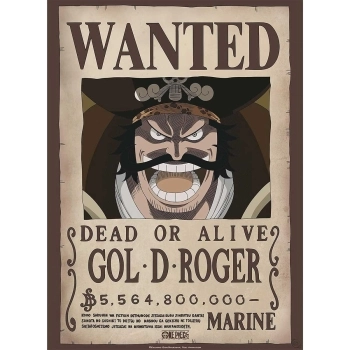 one piece - poster maxi 91,5x61cm - wanted gol. d. roger