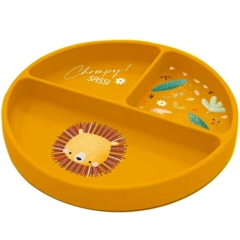 piatto in silicone con scomparti - leone