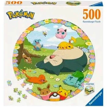 pokemon - puzzle rotondo 500 pezzi + poster