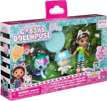 gabby's dollhouse - pack da 5 personaggi in campeggio