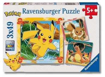 pokemon - puzzle 3x49 pezzi
