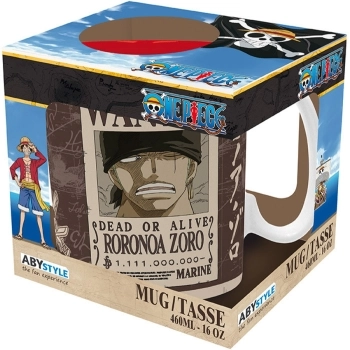 one piece - tazza 460ml - zoro wanted