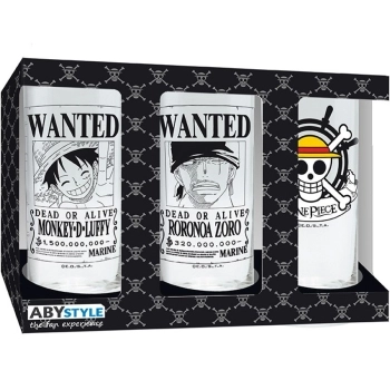 one piece - 3 glass set
