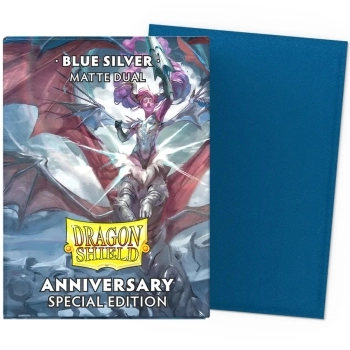 dragon shield standard sleeves - 25th special edition blue/silver dual matte (100 bustine protettive)
