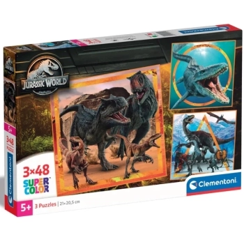 jurassic world - puzzle 3x48 pezzi