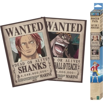 one piece - set 2 chibi posters 52x38cm - wanted shanks & blackbeard