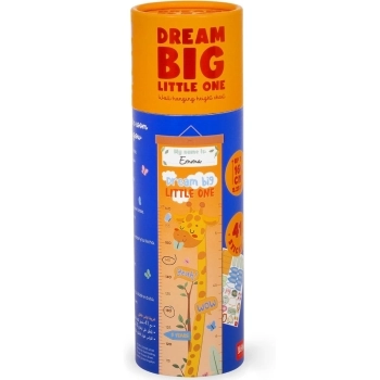 wall-hanging height chart - dream big little one - giraffa