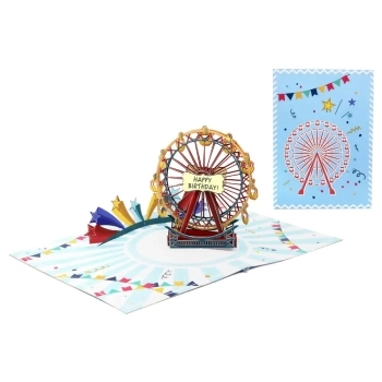 biglietto di auguri - ruota panoramica - kirigami