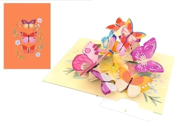 biglietto di auguri - farfalle colorate - kirigami