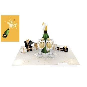 biglietto di auguri - prosecco - kirigami
