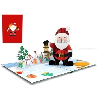 biglietto di auguri - babbo natale - kirigami