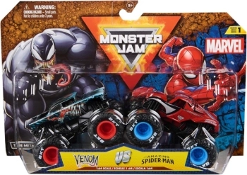 monster jam marvel - monster truck in metallo - pack con 2 modelli