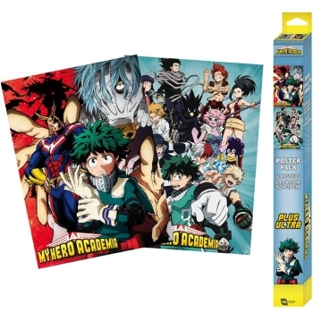 my hero academia - set 2 chibi posters 52x38cm - artworks