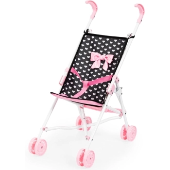 dolls buggy - passeggino per bambole nero e rosa