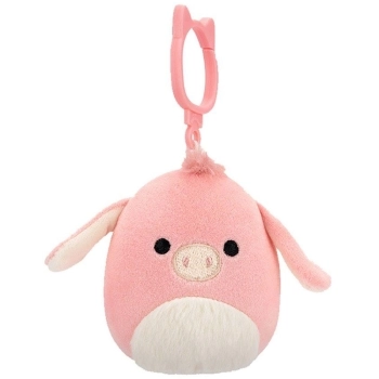 squishmallows clip on - maudie l'asino rosa - peluche 10cm