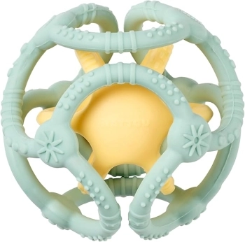set 2 palline in silicone verde acqua - giallo