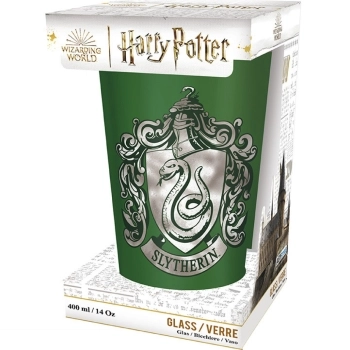 harry potter - bicchiere large glass 400ml - serpeverde